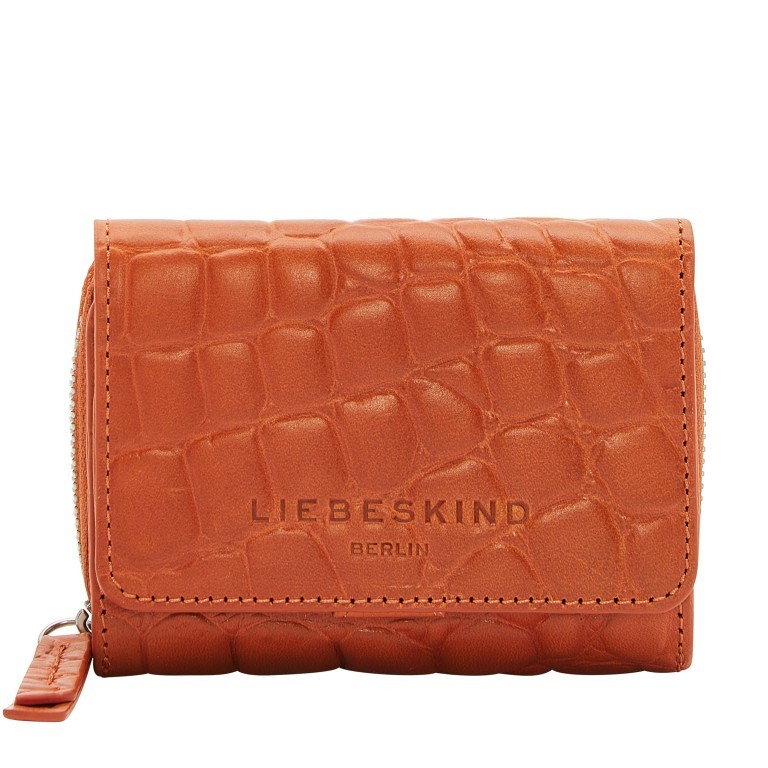 Geldbörse Waxy Kroko Pablita Wallet mit RFID-Schutz Dark Mandarine, Farbe: orange, Marke: Liebeskind Berlin, EAN: 4064657037747, Abmessungen in cm: 11x8.5x2.5, Bild 1 von 4