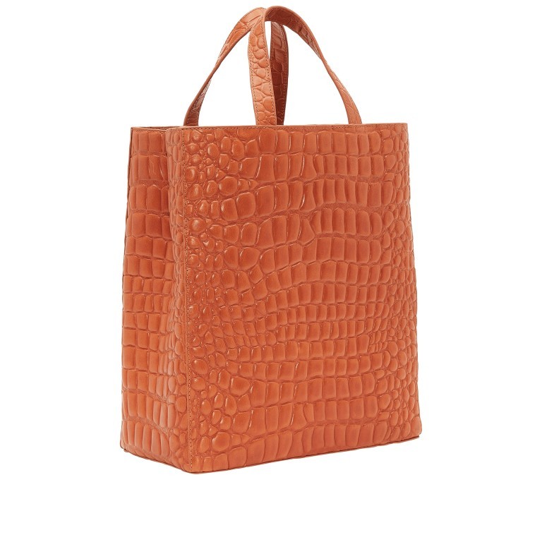 Handtasche Paper Bag Tote M Waxy Kroko Dark Mandarine, Farbe: orange, Marke: Liebeskind Berlin, EAN: 4064657033916, Abmessungen in cm: 29x35x14.5, Bild 2 von 7