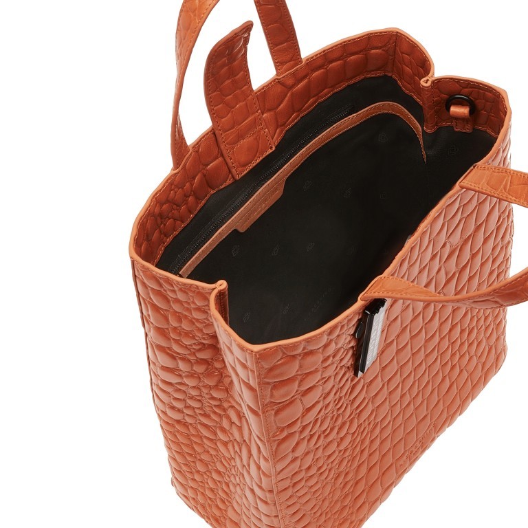 Handtasche Paper Bag Tote M Waxy Kroko Dark Mandarine, Farbe: orange, Marke: Liebeskind Berlin, EAN: 4064657033916, Abmessungen in cm: 29x35x14.5, Bild 6 von 7