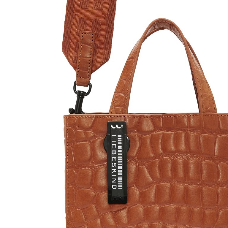 Tasche Paper Bag Waxy Kroko S Dark Mandarine, Farbe: orange, Marke: Liebeskind Berlin, EAN: 4064657030779, Abmessungen in cm: 23x25x11.5, Bild 5 von 5