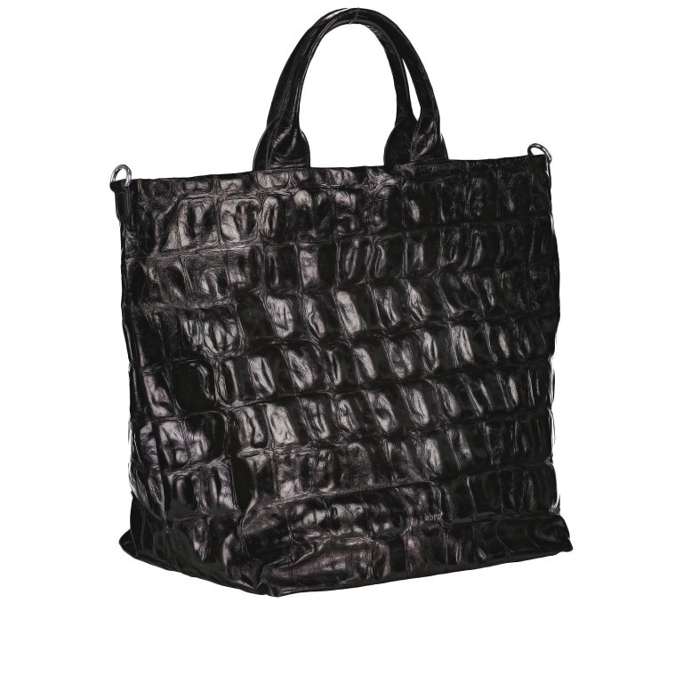 Handtasche Kroko Primitivo Kaia Big Black Nickel, Farbe: schwarz, Marke: Abro, EAN: 4061724929448, Abmessungen in cm: 32x32.5x21, Bild 2 von 6