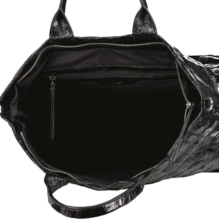 Handtasche Kroko Primitivo Kaia Big Black Nickel, Farbe: schwarz, Marke: Abro, EAN: 4061724929448, Abmessungen in cm: 32x32.5x21, Bild 6 von 6