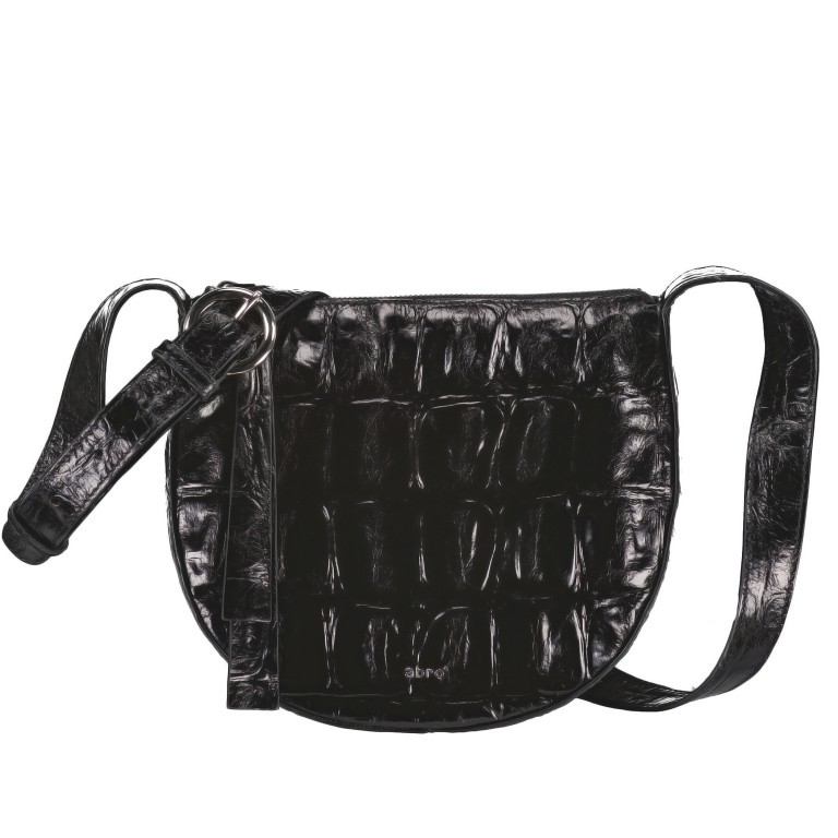 Umhängetasche Kroko Primitivo Lulu S Black Nickel, Farbe: schwarz, Marke: Abro, EAN: 4061724929301, Abmessungen in cm: 23x16x9, Bild 1 von 6