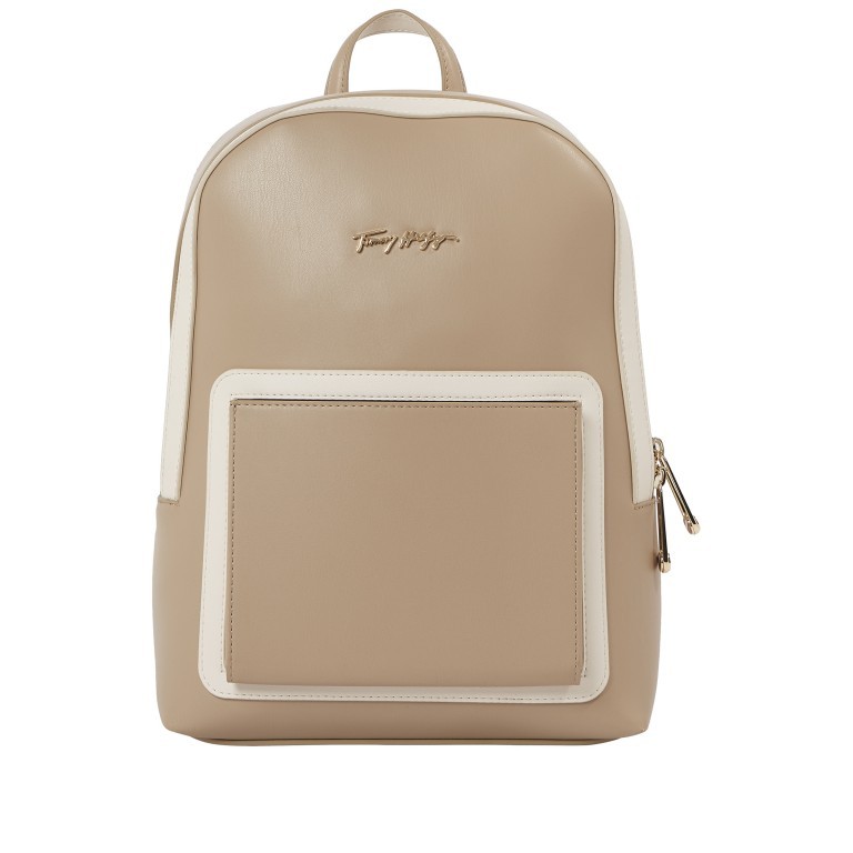 Rucksack Iconic Backpack Signature Beige, Farbe: beige, Marke: Tommy Hilfiger, EAN: 8720117906225, Abmessungen in cm: 30x35x14, Bild 1 von 5