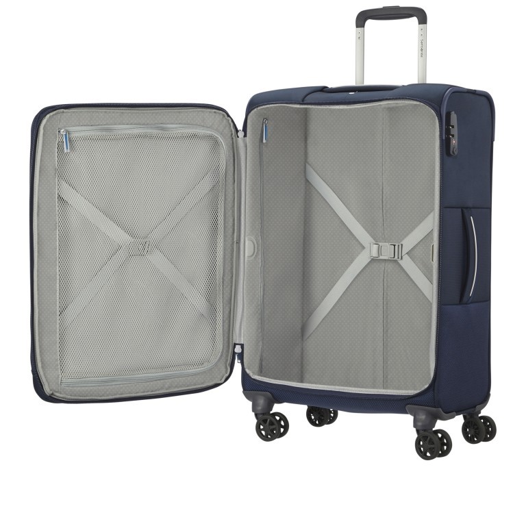 Koffer Popsoda Spinner 78 erweiterbar auf 112.5 Liter Dark Blue, Farbe: blau/petrol, Marke: Samsonite, EAN: 5414847969096, Abmessungen in cm: 48x78x31, Bild 6 von 9
