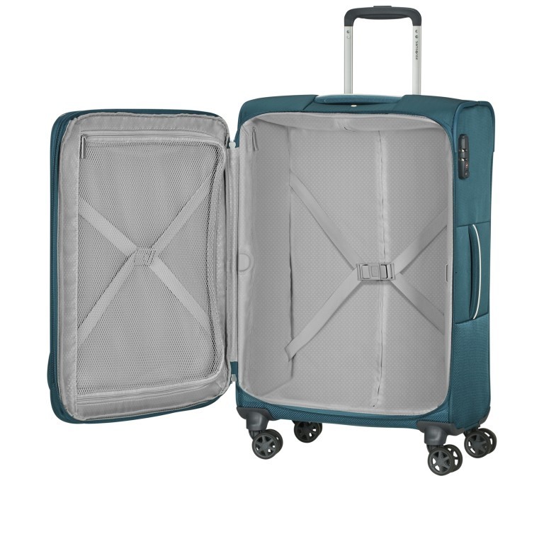 Koffer Popsoda Spinner 78 erweiterbar auf 112.5 Liter Teal, Farbe: blau/petrol, Marke: Samsonite, EAN: 5414847969133, Abmessungen in cm: 48x78x31, Bild 6 von 9