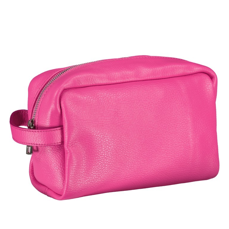 Kulturbeutel Pink, Farbe: rosa/pink, Marke: Hausfelder Manufaktur, EAN: 4065646010505, Abmessungen in cm: 23x14x9, Bild 2 von 4