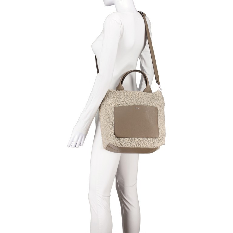 Handtasche Shearling Casharel Raquel S Tope, Farbe: taupe/khaki, Marke: Abro, EAN: 4061724919128, Abmessungen in cm: 37x27x16, Bild 6 von 7