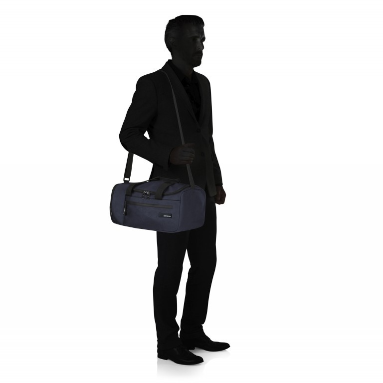 Reisetasche Roader Duffle XS in eigener Seitentasche verstaubar Dark Blue, Farbe: blau/petrol, Marke: Samsonite, EAN: 5400520173928, Abmessungen in cm: 40x20x25, Bild 6 von 9