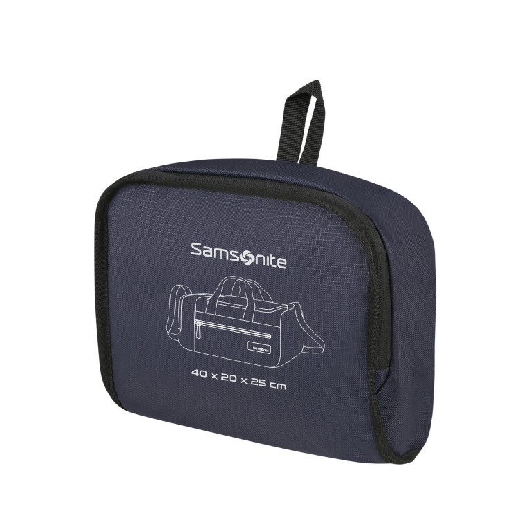 Reisetasche Roader Duffle XS in eigener Seitentasche verstaubar Dark Blue, Farbe: blau/petrol, Marke: Samsonite, EAN: 5400520173928, Abmessungen in cm: 40x20x25, Bild 9 von 9