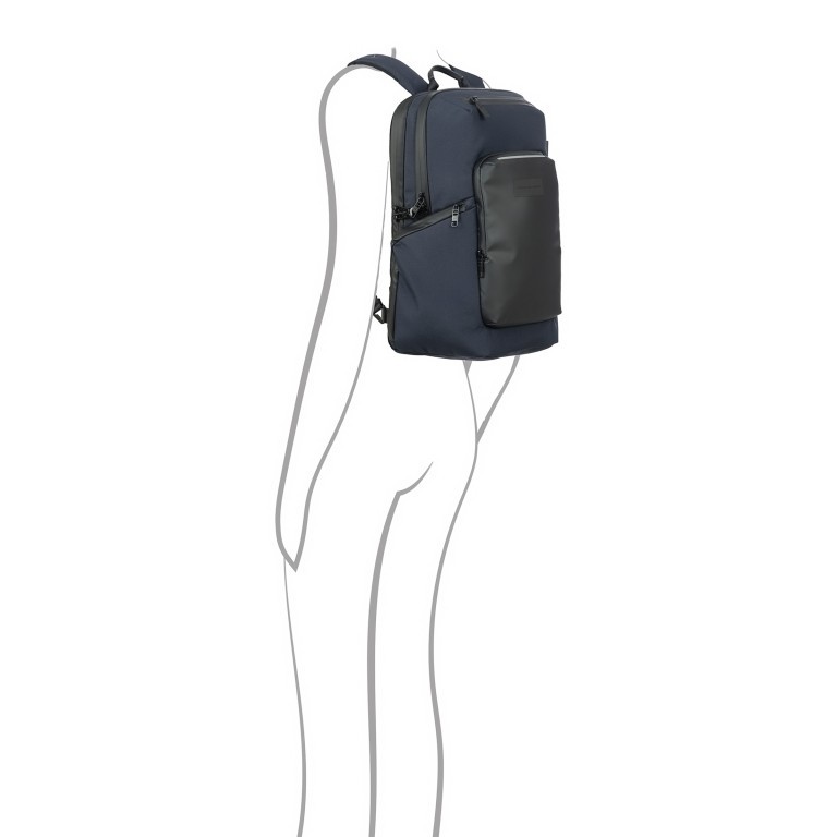 Rucksack Urban Eco Backpack M2 mit Laptopfach 15 Zoll Dark-Blue, Farbe: blau/petrol, Marke: Porsche Design, EAN: 4056487017464, Abmessungen in cm: 33x43x17, Bild 4 von 17