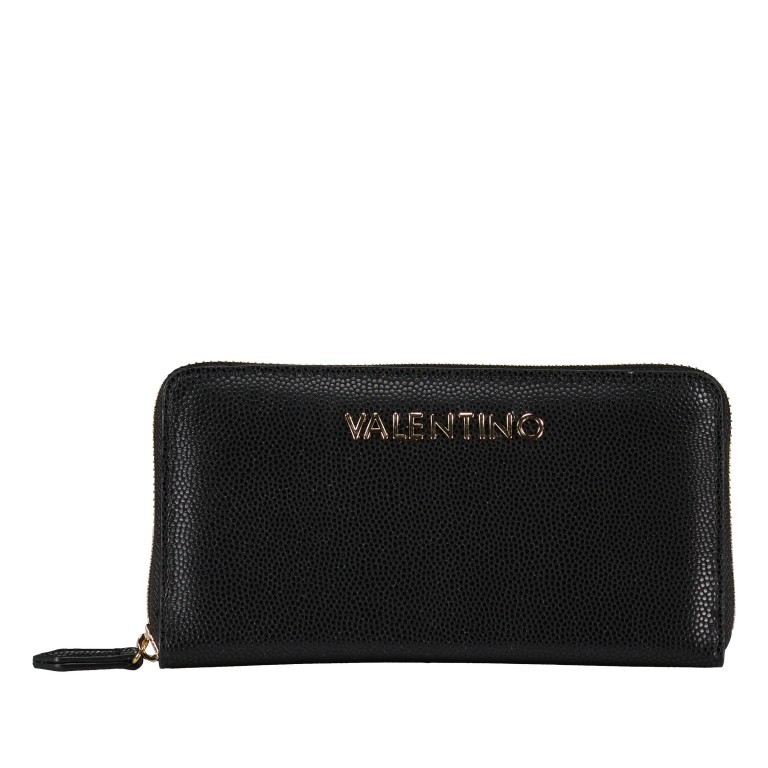 Geldbörse Divina Nero Gold, Farbe: schwarz, Marke: Valentino Bags, EAN: 8058043479910, Abmessungen in cm: 19x10x2.5, Bild 1 von 4