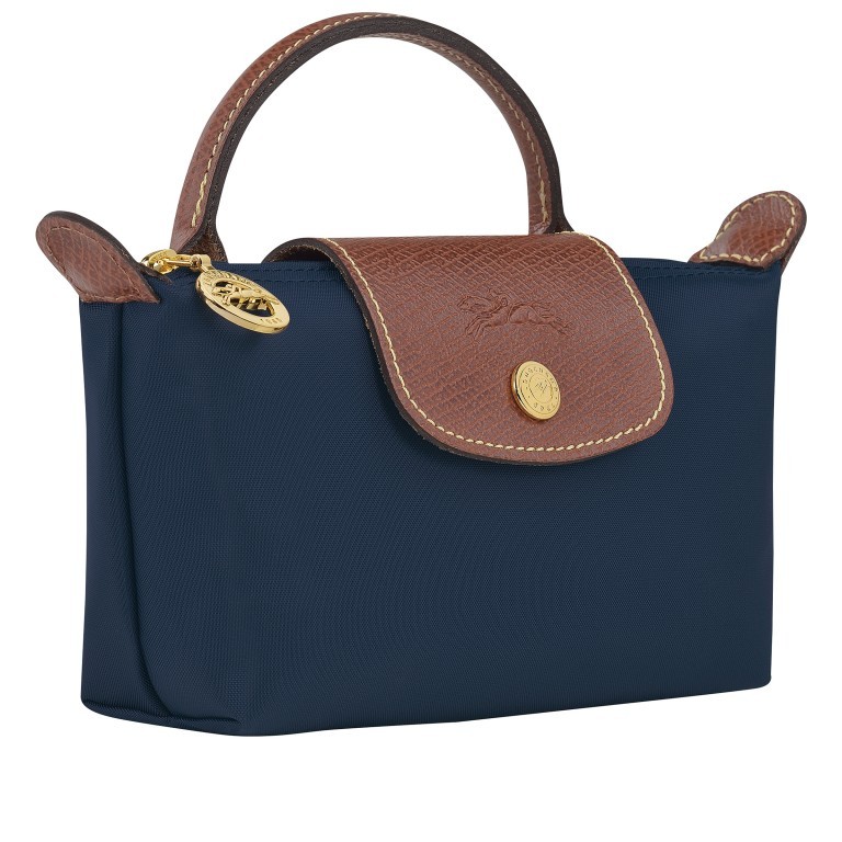 Kosmetiktasche Le Pliage Pochette Blau, Farbe: blau/petrol, Marke: Longchamp, EAN: 3597922210183, Abmessungen in cm: 17x10x5.5, Bild 2 von 5