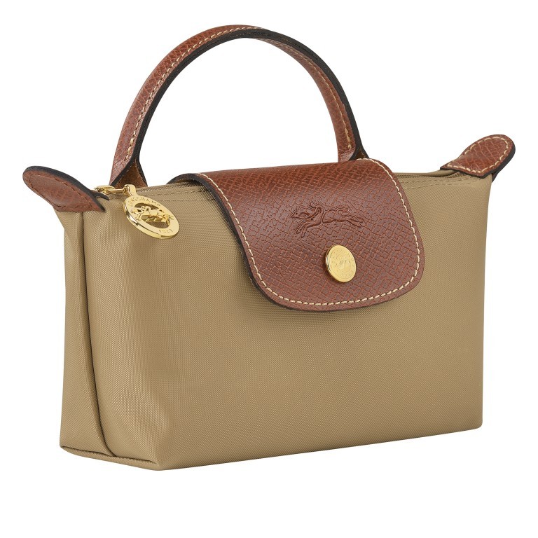 Kosmetiktasche Le Pliage Pochette Sand, Farbe: beige, Marke: Longchamp, EAN: 3597922210138, Abmessungen in cm: 17x10x5.5, Bild 2 von 5