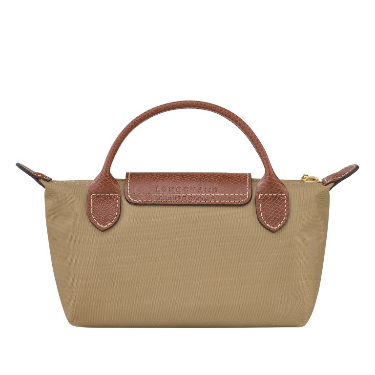 Kosmetiktasche Le Pliage Pochette Sand, Farbe: beige, Marke: Longchamp, EAN: 3597922210138, Abmessungen in cm: 17x10x5.5, Bild 3 von 5