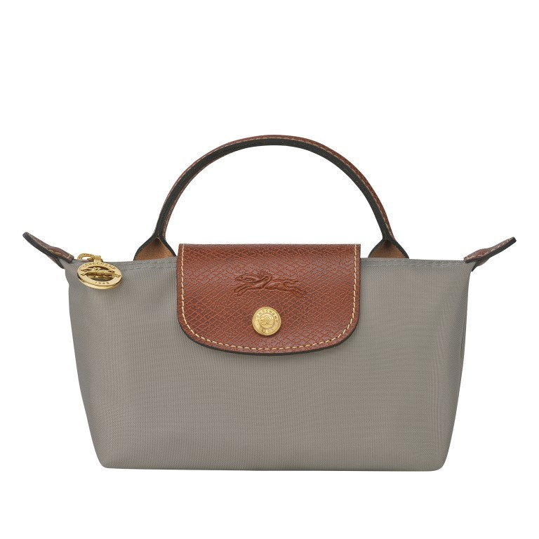 Kosmetiktasche Le Pliage Pochette Grau, Farbe: grau, Marke: Longchamp, EAN: 3597922210145, Abmessungen in cm: 17x10x5.5, Bild 1 von 5