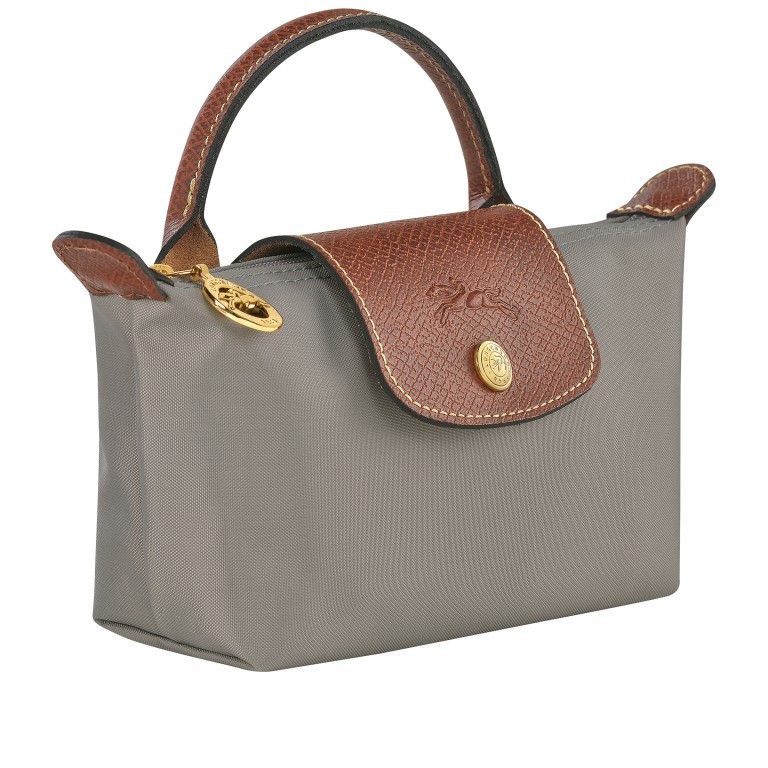 Kosmetiktasche Le Pliage Pochette Grau, Farbe: grau, Marke: Longchamp, EAN: 3597922210145, Abmessungen in cm: 17x10x5.5, Bild 2 von 5