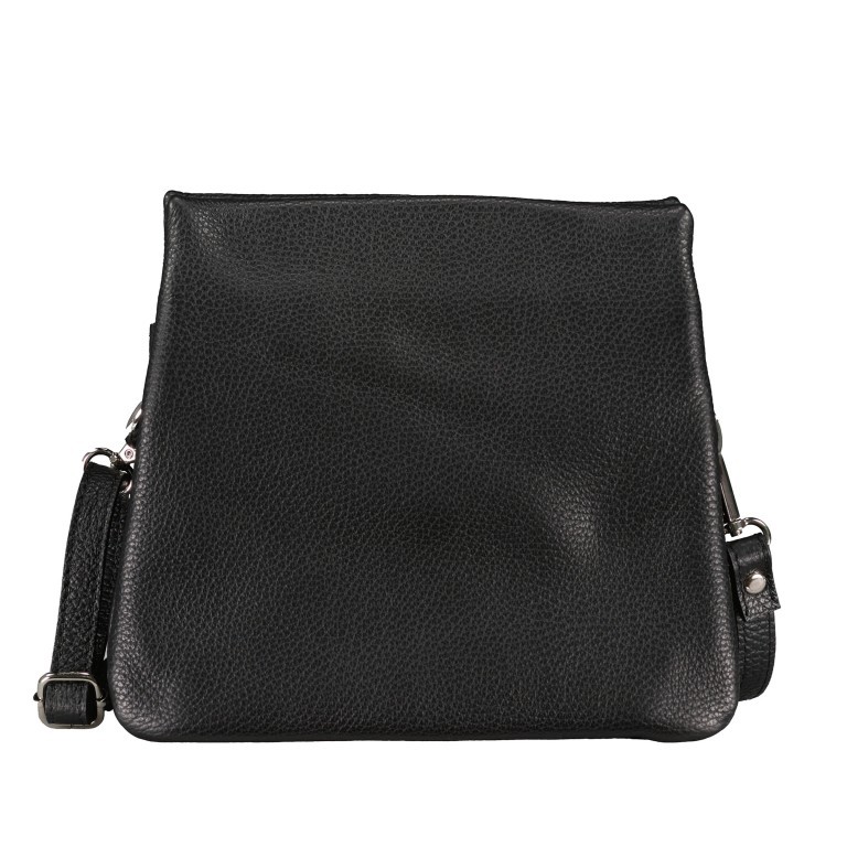 Umhängetasche dreigeteilt Schwarz, Farbe: schwarz, Marke: Hausfelder Manufaktur, EAN: 4065646010888, Abmessungen in cm: 23x21x4, Bild 1 von 6
