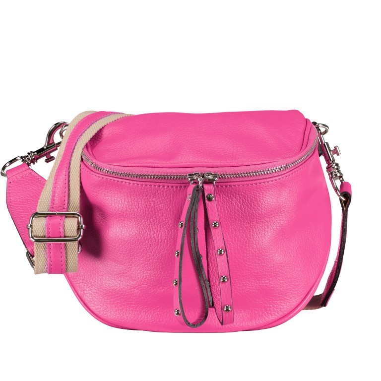 Gürteltasche Silberbeschlag Pink, Farbe: rosa/pink, Marke: Hausfelder Manufaktur, EAN: 4065646010161, Abmessungen in cm: 22x19x9, Bild 1 von 6