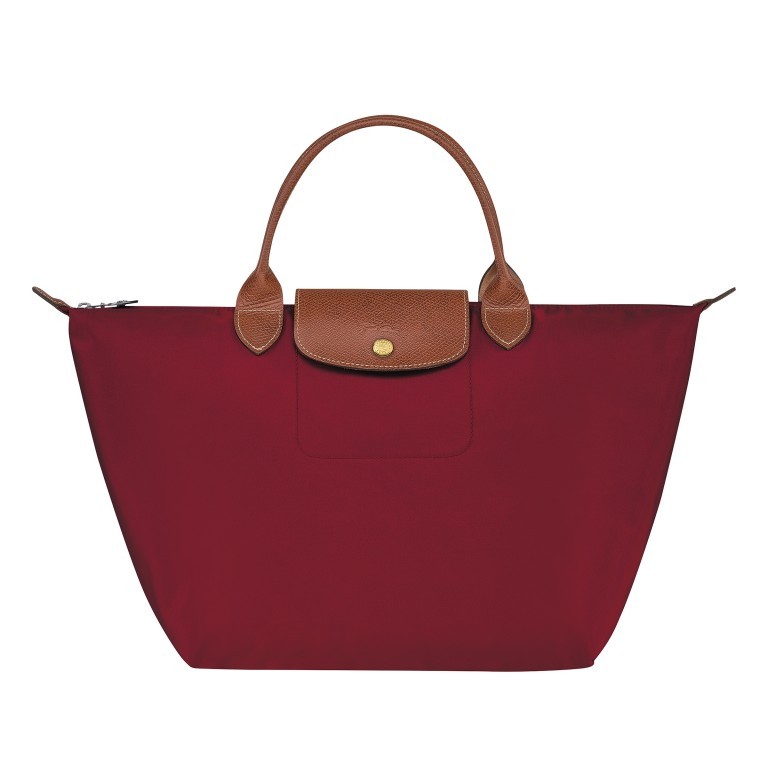 Handtasche Le Pliage Handtasche M Dunkelrot, Farbe: rot/weinrot, Marke: Longchamp, EAN: 3597922208968, Abmessungen in cm: 30x28x20, Bild 1 von 5