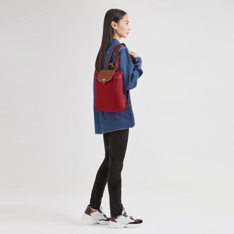 Rucksack Le Pliage Dunkelrot, Farbe: rot/weinrot, Marke: Longchamp, EAN: 3597922209347, Abmessungen in cm: 26x28x10, Bild 4 von 5