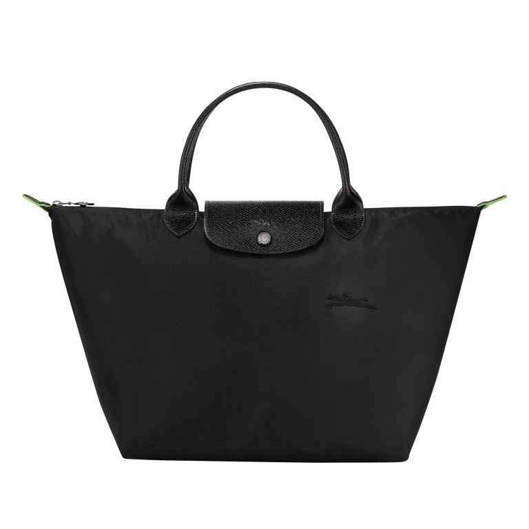 Handtasche Le Pliage Green Handtasche M Schwarz, Farbe: schwarz, Marke: Longchamp, EAN: 3597922140800, Abmessungen in cm: 30x28x20, Bild 1 von 5