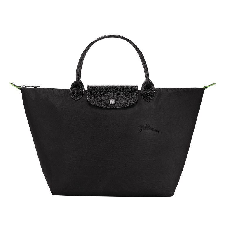Handtasche Le Pliage Green Handtasche M Schwarz, Farbe: schwarz, Marke: Longchamp, EAN: 3597922140800, Abmessungen in cm: 30x28x20, Bild 1 von 6