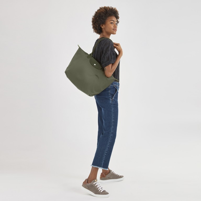 Shopper Le Pliage Green Shopper L Dunkelblau, Farbe: blau/petrol, Marke: Longchamp, EAN: 3597922208074, Abmessungen in cm: 31x30x19, Bild 4 von 5