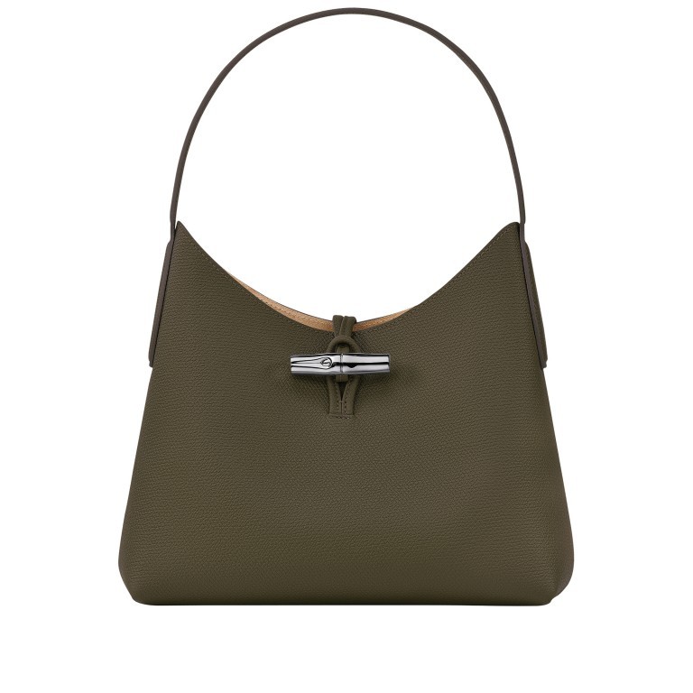 Beuteltasche Roseau Shopper M Khaki, Farbe: grün/oliv, Marke: Longchamp, EAN: 3597922213511, Abmessungen in cm: 27x25x11, Bild 1 von 5