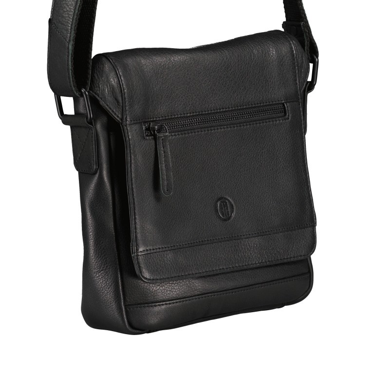 Umhängetasche Vintage 3.0 Schwarz, Farbe: schwarz, Marke: Hausfelder Manufaktur, EAN: 4065646006874, Abmessungen in cm: 20.5x24x5, Bild 2 von 6