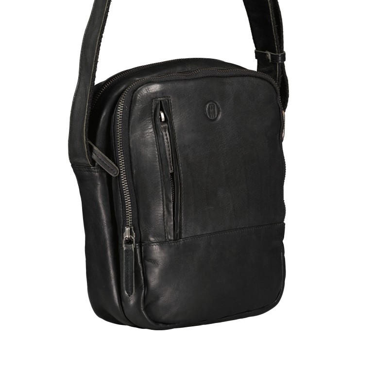 Umhängetasche Vintage 3.0 Schwarz, Farbe: schwarz, Marke: Hausfelder Manufaktur, EAN: 4065646006997, Abmessungen in cm: 21x25x8.5, Bild 2 von 7