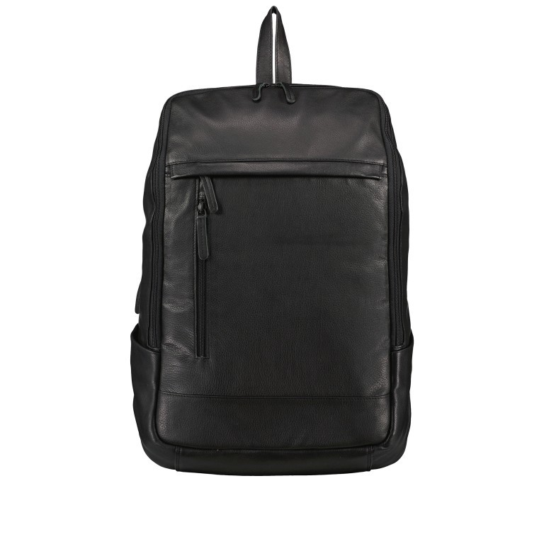 Rucksack Vintage 3.0 mit Laptopfach 15 Zoll Schwarz, Farbe: schwarz, Marke: Hausfelder Manufaktur, EAN: 4065646007079, Abmessungen in cm: 30x44x13, Bild 1 von 9