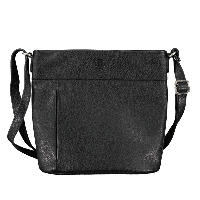Umhängetasche Schwarz, Farbe: schwarz, Marke: Hausfelder Manufaktur, EAN: 4065646007130, Abmessungen in cm: 22x24x7, Bild 1 von 6