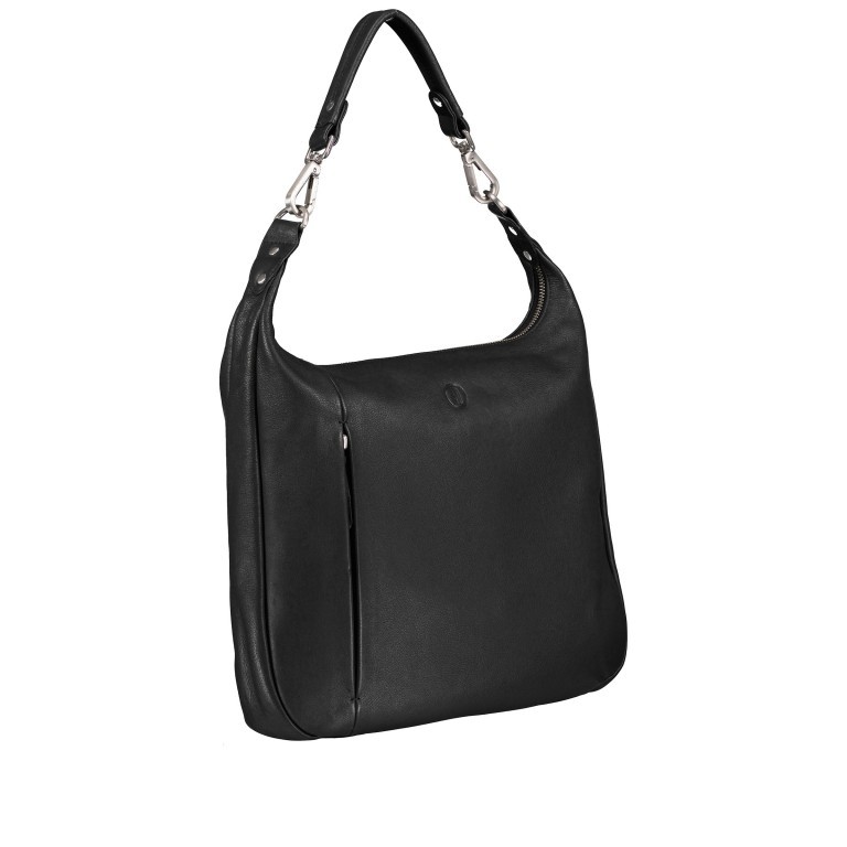 Beuteltasche Nappa Schwarz, Farbe: schwarz, Marke: Hausfelder Manufaktur, EAN: 4065646007192, Abmessungen in cm: 35x29x6, Bild 2 von 7