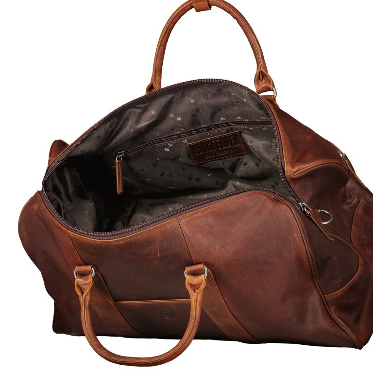 Reisetasche Vintage 3.0 Braun, Farbe: braun, Marke: Hausfelder Manufaktur, Abmessungen in cm: 48x27x18.5, Bild 7 von 9
