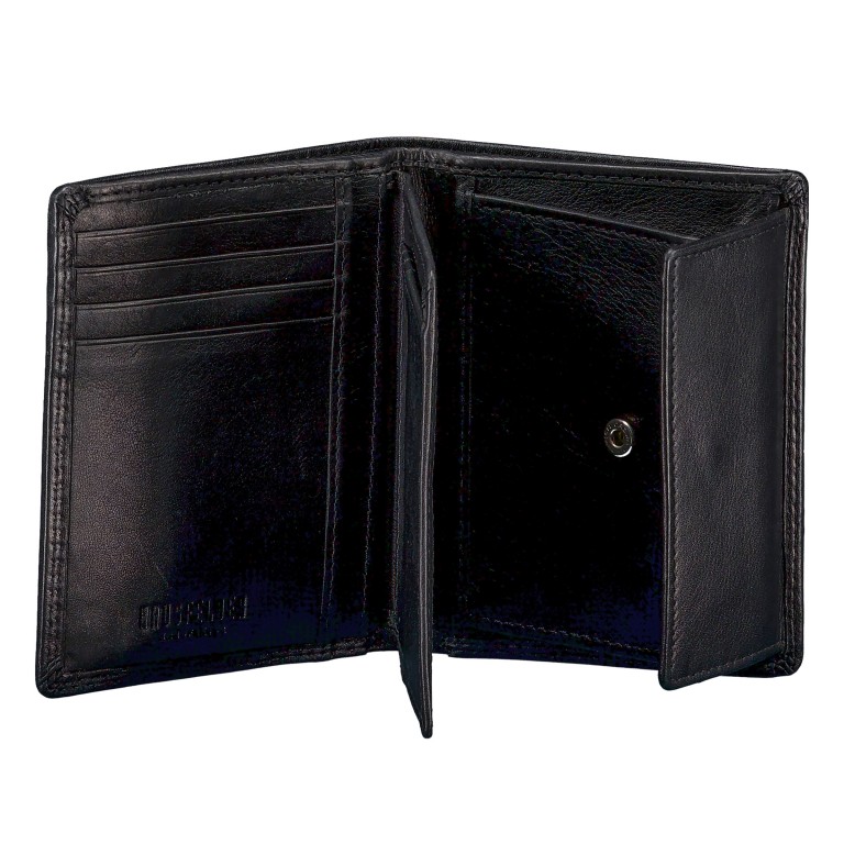 Geldbörse Nappa Schwarz, Farbe: schwarz, Marke: Hausfelder Manufaktur, EAN: 4065646007710, Abmessungen in cm: 9.5x13x2, Bild 5 von 5