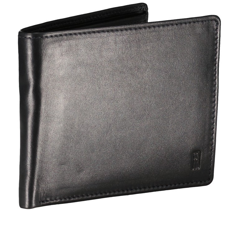 Geldbörse Nappa mit RFID-Schutz Schwarz, Farbe: schwarz, Marke: Hausfelder Manufaktur, EAN: 4065646007758, Abmessungen in cm: 12.5x9.5x1.5, Bild 2 von 4