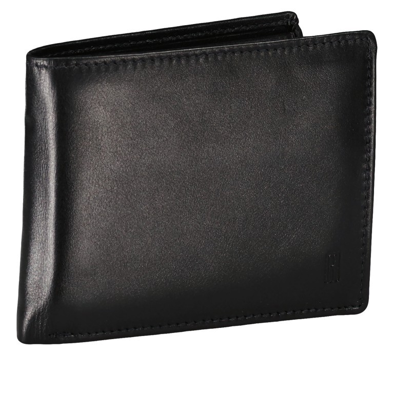 Geldbörse mit RFID-Schutz Schwarz, Farbe: schwarz, Marke: Hausfelder Manufaktur, EAN: 4065646007796, Abmessungen in cm: 12x9.5x2, Bild 2 von 5