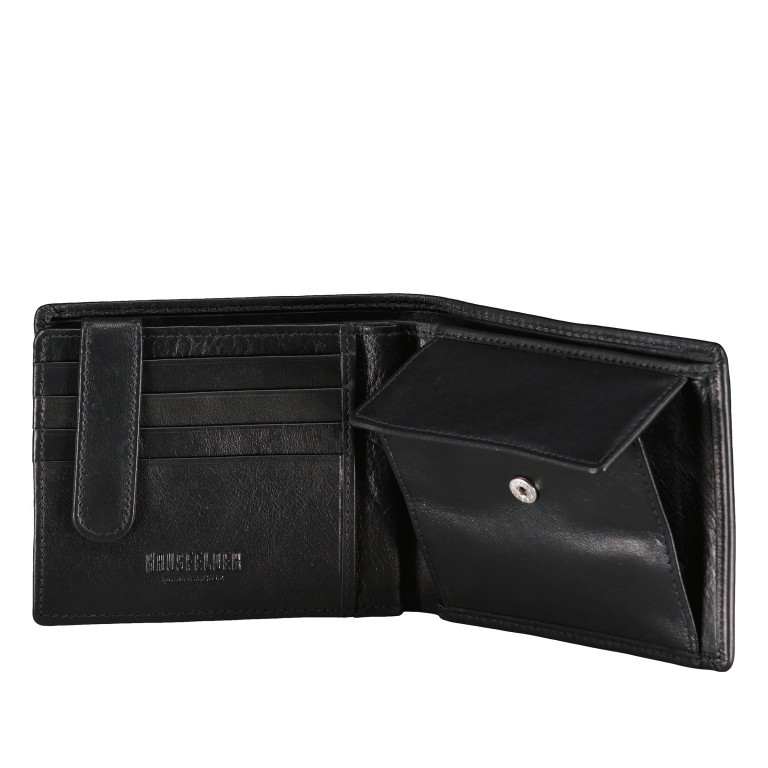 Geldbörse mit RFID-Schutz Schwarz, Farbe: schwarz, Marke: Hausfelder Manufaktur, EAN: 4065646007796, Abmessungen in cm: 12x9.5x2, Bild 4 von 5