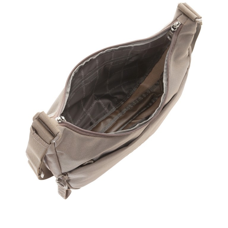 Beuteltasche MD20 QMT27 mit Dehnfalte Taupe, Farbe: taupe/khaki, Marke: Mandarina Duck, EAN: 8032803782618, Abmessungen in cm: 36x27x10, Bild 6 von 6