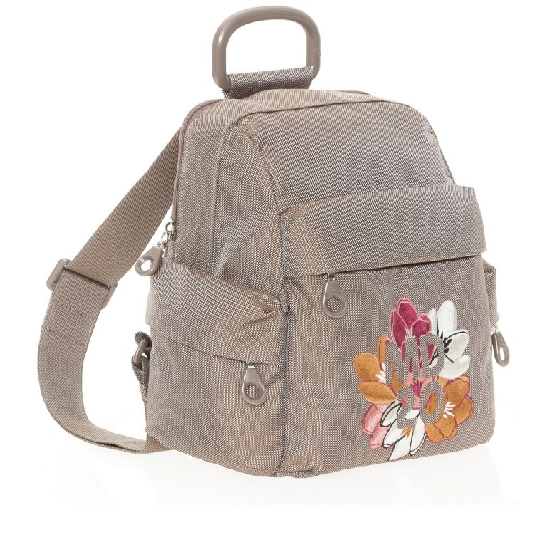 Rucksack MD20 JGTT1 Blossom Taupe, Farbe: taupe/khaki, Marke: Mandarina Duck, EAN: 8032803783660, Abmessungen in cm: 23.5x28x12, Bild 2 von 7