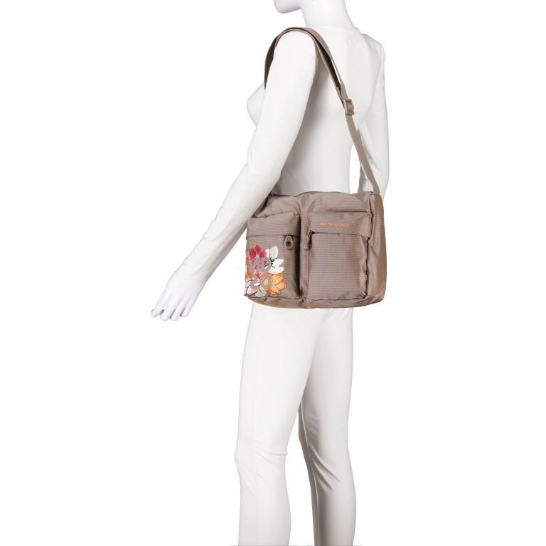 Umhängetasche MD20 JGTT5 Blossom Taupe, Farbe: taupe/khaki, Marke: Mandarina Duck, EAN: 8032803783707, Abmessungen in cm: 28x22x10, Bild 4 von 7