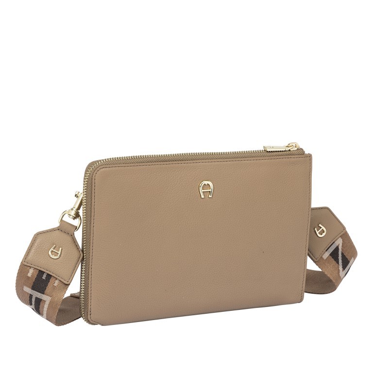 Umhängetasche / Clutch Zita Fashion Pouch Caribou Brown, Farbe: taupe/khaki, Marke: AIGNER, EAN: 4055539453472, Abmessungen in cm: 23.5x16x2.5, Bild 2 von 5