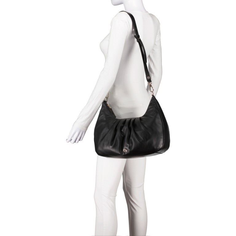 Beuteltasche Filo M 136-096 Black, Farbe: schwarz, Marke: AIGNER, EAN: 4055539450211, Abmessungen in cm: 36x27x20, Bild 5 von 7