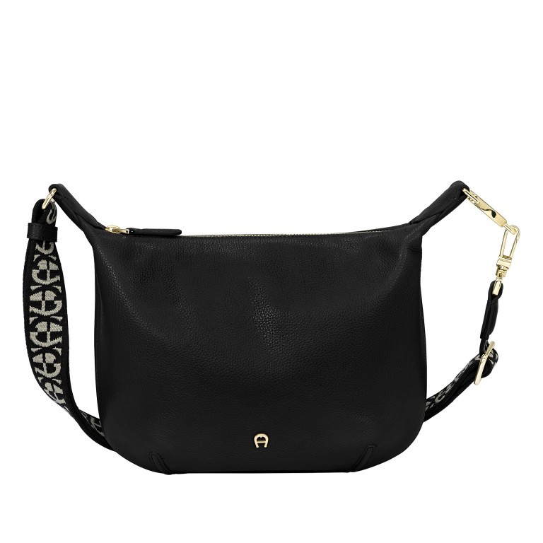 Umhängetasche Palermo S Black, Farbe: schwarz, Marke: AIGNER, EAN: 4055539448782, Abmessungen in cm: 27x10x9, Bild 1 von 3