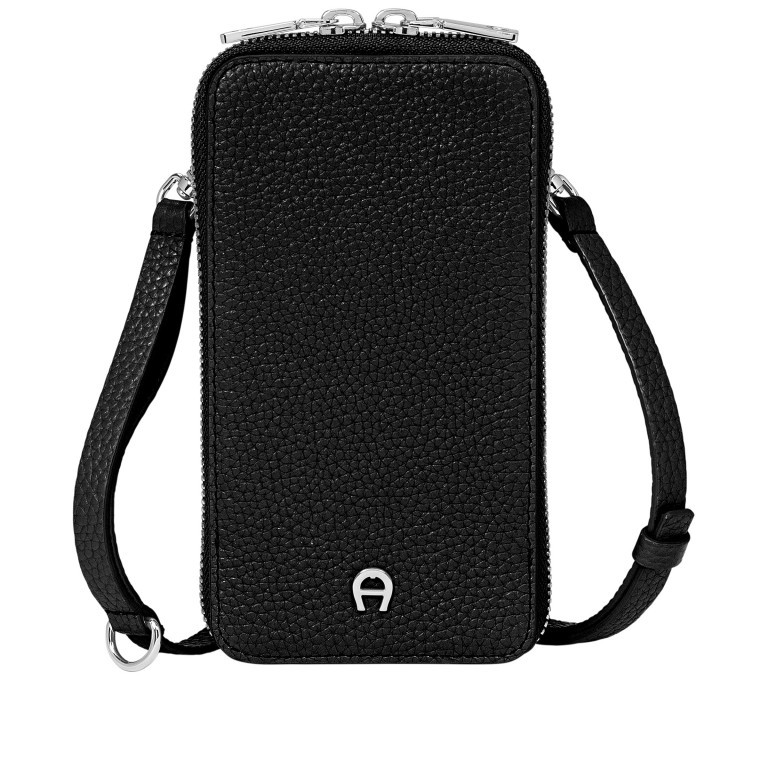 Handytasche Fashion Mobile Bag 163-180 Black Silver, Farbe: schwarz, Marke: AIGNER, EAN: 4055539453298, Abmessungen in cm: 9x17x2, Bild 1 von 6