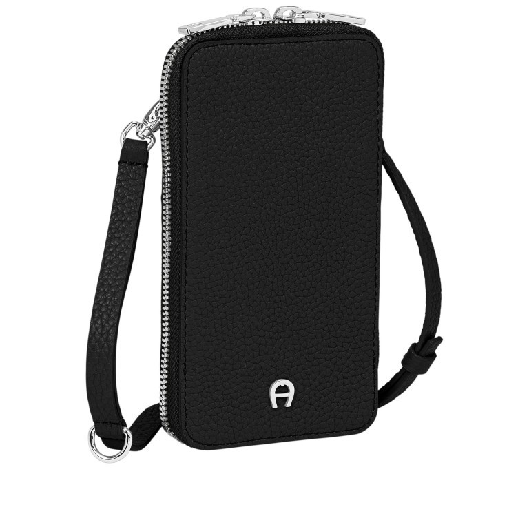 Handytasche Fashion Mobile Bag 163-180 Black Silver, Farbe: schwarz, Marke: AIGNER, EAN: 4055539453298, Abmessungen in cm: 9x17x2, Bild 2 von 6