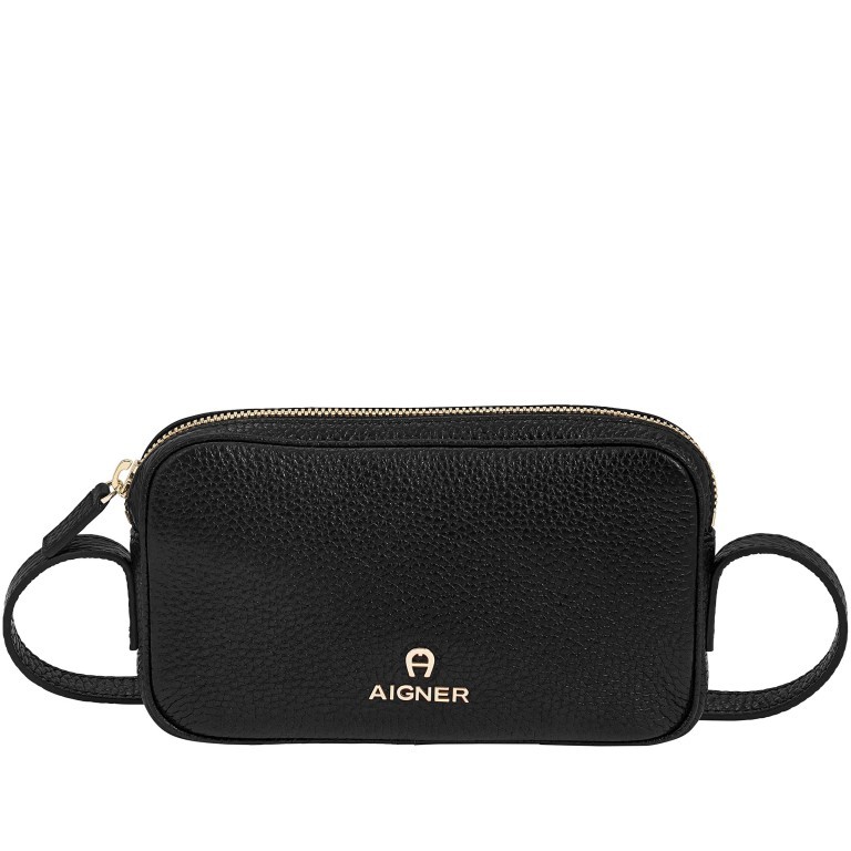 Handy- / Umhängetasche Fashion Mobile Bag Black Gold, Farbe: schwarz, Marke: AIGNER, EAN: 4055539453397, Abmessungen in cm: 18x11x3, Bild 1 von 5