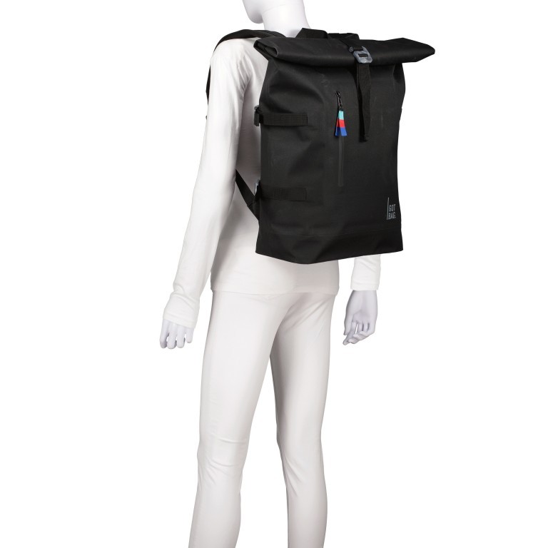 Rucksack Rolltop HolyPoly mit herausnehmbarer 15-Zoll-Laptophülle Black, Farbe: schwarz, Marke: Got Bag, EAN: 4260483881442, Abmessungen in cm: 32x47x17, Bild 5 von 7