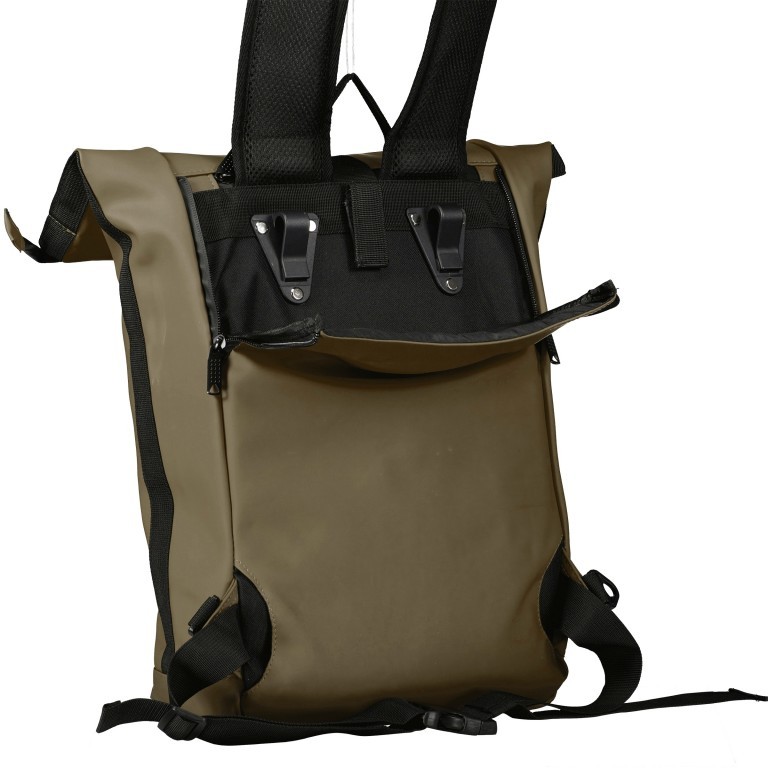 Fahrradtasche Rucksack mit Gepäckträgerbefestigung Oliv, Farbe: grün/oliv, Marke: Blackbeat, EAN: 4066727000750, Abmessungen in cm: 29x45x11, Bild 6 von 12